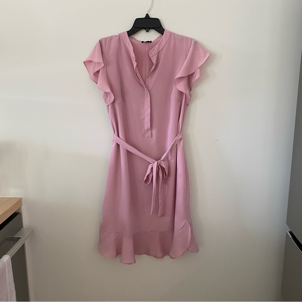 Ann Taylor Pink Ruffled Wrap Sundress